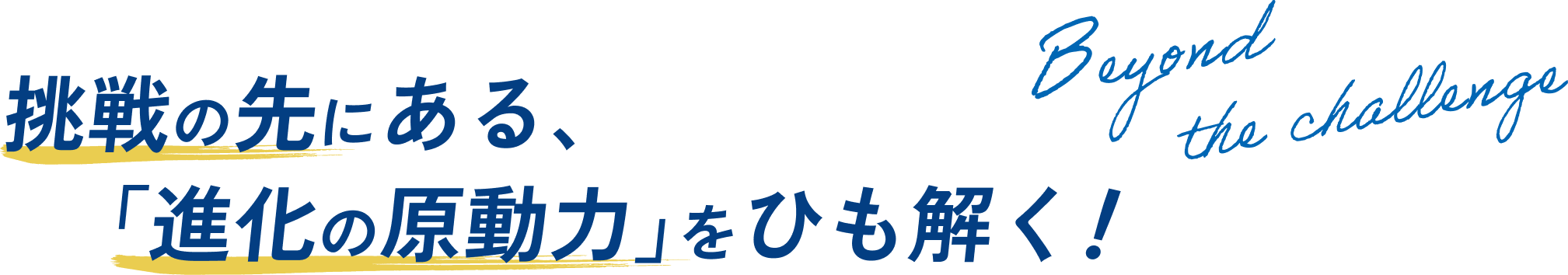 挑戦の先にある、「進化の原動力」をひも解く！